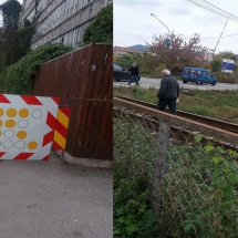 FOTO: Trafic pietonal restricţionat între podul de fier şi strada Gib Mihăescu. Oamenii merg pe calea ferată!