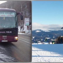 FOTO: „Autobuzele zăpezii”, la prima cursă spre Transalpina Ski Resort