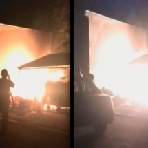 VIDEO: Tomberoane incendiate în cartierul Nord din Râmnicu Vâlcea