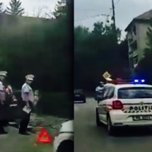 VIDEO: ACCIDENT în RÂMNICU VÂLCEA. S-a urcat cu maşina pe un gard…