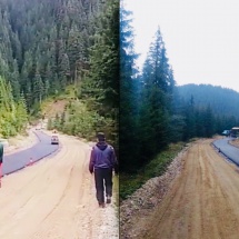 FOTO-VIDEO: Se asfaltează drumul până la domeniul schiabil Transalpina Ski Resort