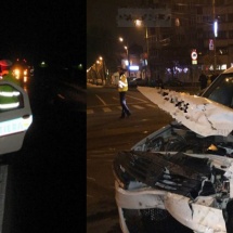 ACCIDENT în RÂMNICU VÂLCEA. Echipaj al Poliţiei Locale şi alte două autoturisme, avariate de un şofer care a încercat să fugă