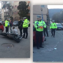 FOTO-VIDEO: ACCIDENT în RÂMNICU VÂLCEA. Motociclist acroșat de un BMW