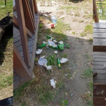 FOTO: În atenția Poliției Locale Râmnicu Vâlcea! Mormane de gunoaie lăsate în urmă la foișoarele de pe malul Lacului Ostroveni