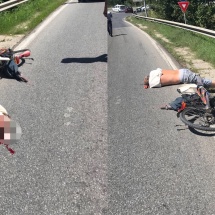 FOTO: ACCIDENT GRAV în zona BARAJULUI OSTROVENI. Biciclist transportat la spital