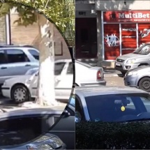 VIDEO – TUPEU: Șoferiță filmată în timp ce mergea cu mașina pe trotuar la Cina, în Râmnicu Vâlcea