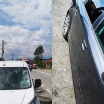 FOTO. ACCIDENT la BUNEŞTI. Pieton acroşat de două autoturisme