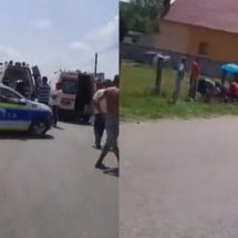 VIDEO. Doi polițiști din Vâlcea au fost răniți într-un accident rutier