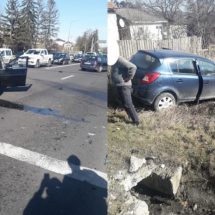 FOTO. ACCIDENT la semaforul din Troianu. O șoferiță a trecut pe roșu…