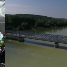 VIDEO. Podul de fier peste râul Olt, din zona Munteni, a fost redat circulației!