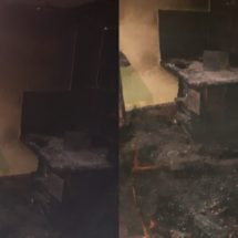 FOTO – Incediu la o casă din Șușani. Bărbat găsit inconștient și cu arsuri grave