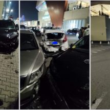 FOTO. ACCIDENT la SHOPPING CITY RÂMNICU VÂLCEA. Mai multe mașini avariate…