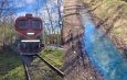 FOTO. Accident feroviar în Vâlcea. Rezervorul locomotivei s-a spart…