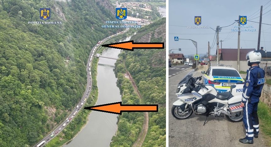 Elicopterul de control trafic chiar nu mai „vede” bine?! Polițiștii au descoperit doar zece abateri pe Valea Oltului