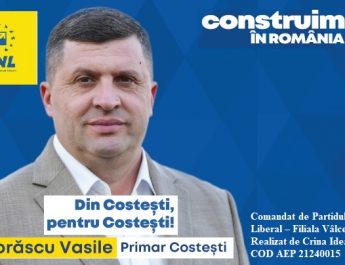 Vasile Borăscu (PNL), primarul de care oamenii din Costești au nevoie. Lista de priorități